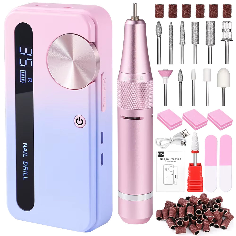 Ponceuse ongle professionnelle 35000 RPM portable et rechargeable-Nailona