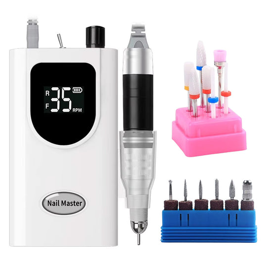 Ponceuse ongle professionnelle 35000 RPM puissante et rechargeable-Nailona