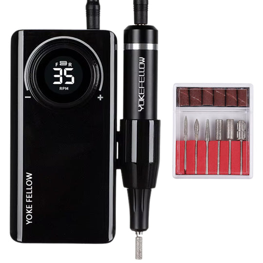 Ponceuse ongle professionnelle 35000 RPM sans fil avec 6 embouts-Nailona