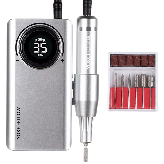 Ponceuse ongle professionnelle 35000 RPM sans fil avec 6 embouts-Nailona