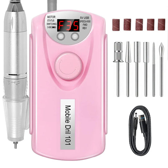 Ponceuse ongle professionnelle 35000 RPM sans fil rechargeable USB-Nailona