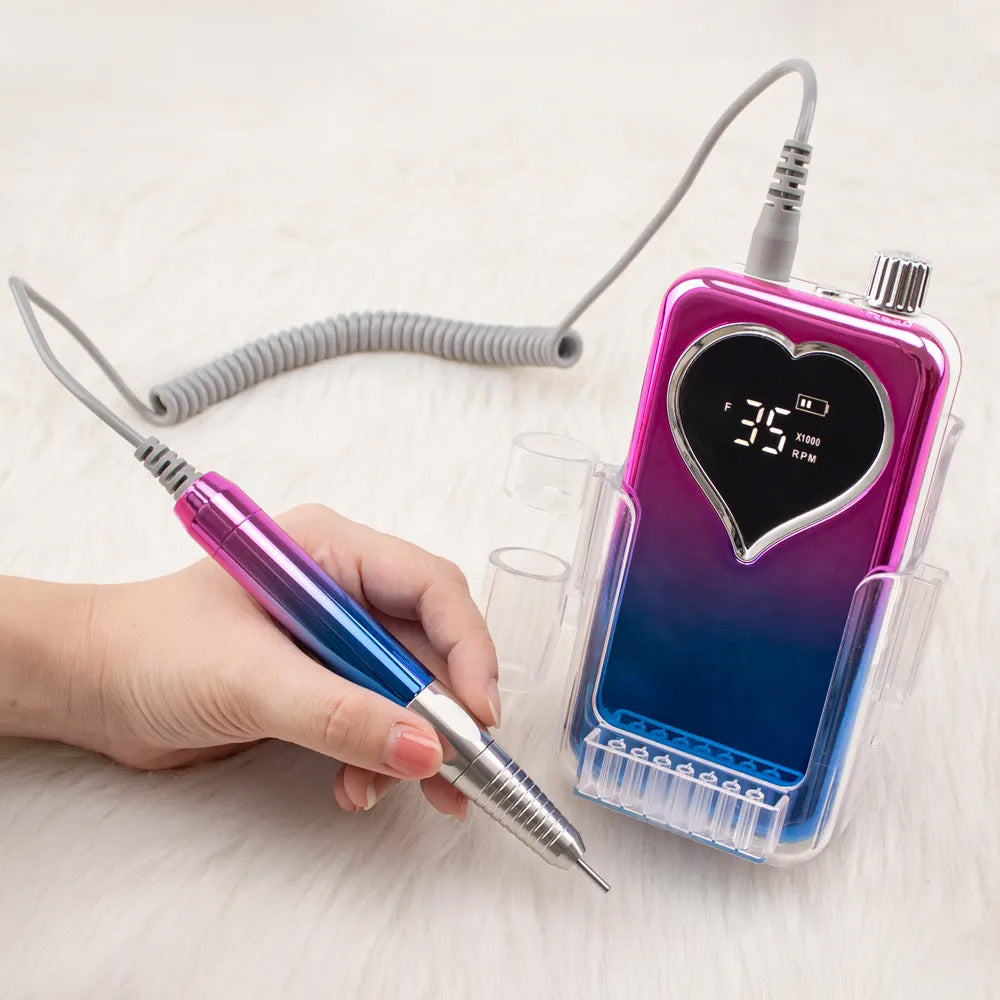 Ponceuse ongle professionnelle 35000 tours sans fil affichage HD-Nailona