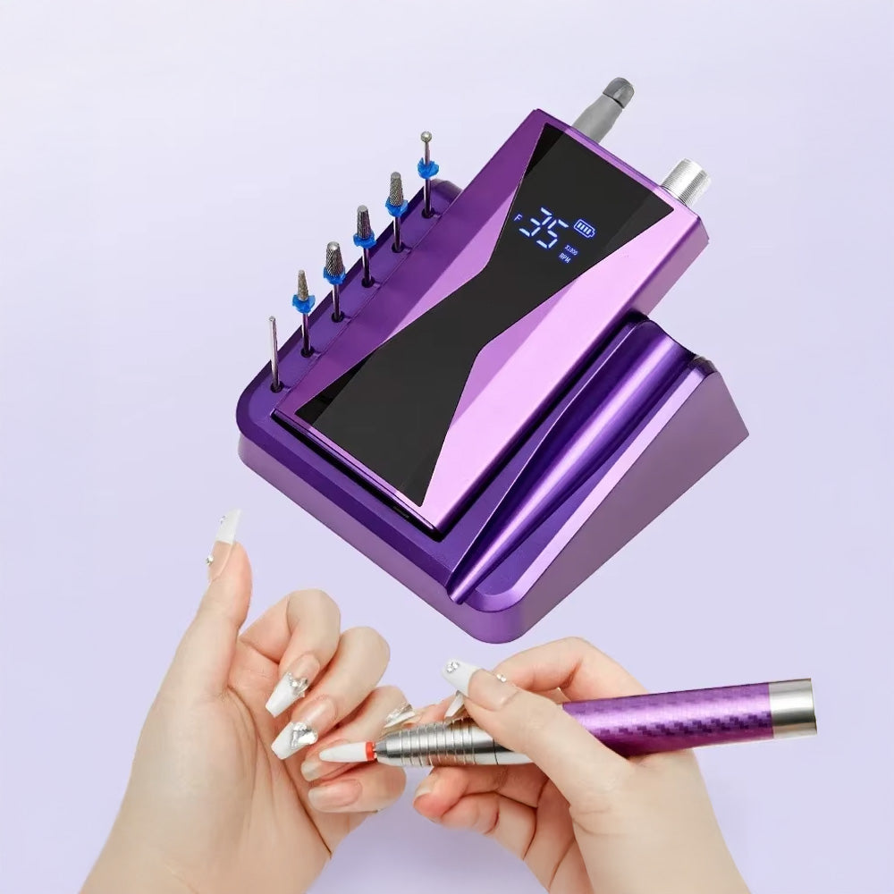 Ponceuse ongle professionnelle 40000 RPM rechargeable et 85w-Nailona