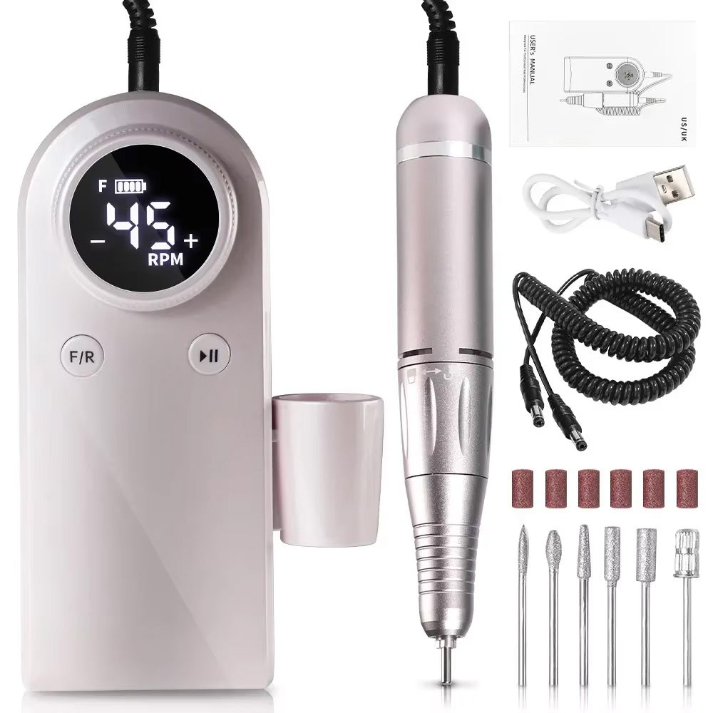 Ponceuse ongle professionnelle 45000 RPM électrique et rechargeable-Nailona