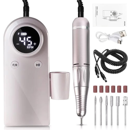 Ponceuse ongle professionnelle 45000 RPM électrique et rechargeable-Nailona