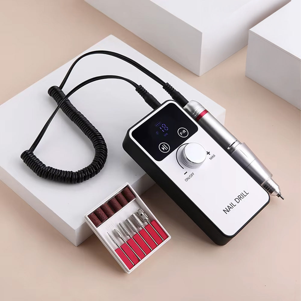 Ponceuse ongle professionnelle 45000 RPM rechargeable écran LCD-Nailona