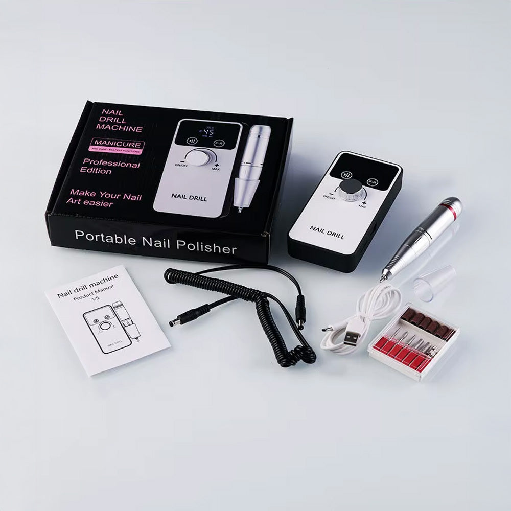 Ponceuse ongle professionnelle 45000 RPM rechargeable écran LCD-Nailona