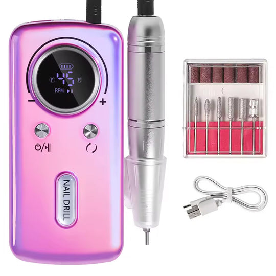 Ponceuse ongle professionnelle 45000 RPM rechargeable faible bruit-Nailona