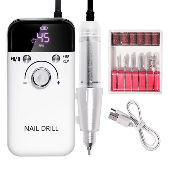 Ponceuse ongle professionnelle sans fil 45000 RPM LCD et précise-Nailona