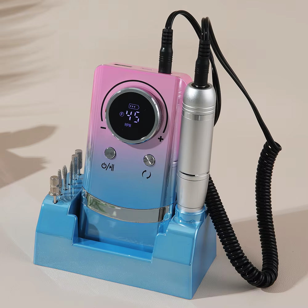Ponceuse ongle sans fil professionnelle 45000 RPM sur socle-Nailona