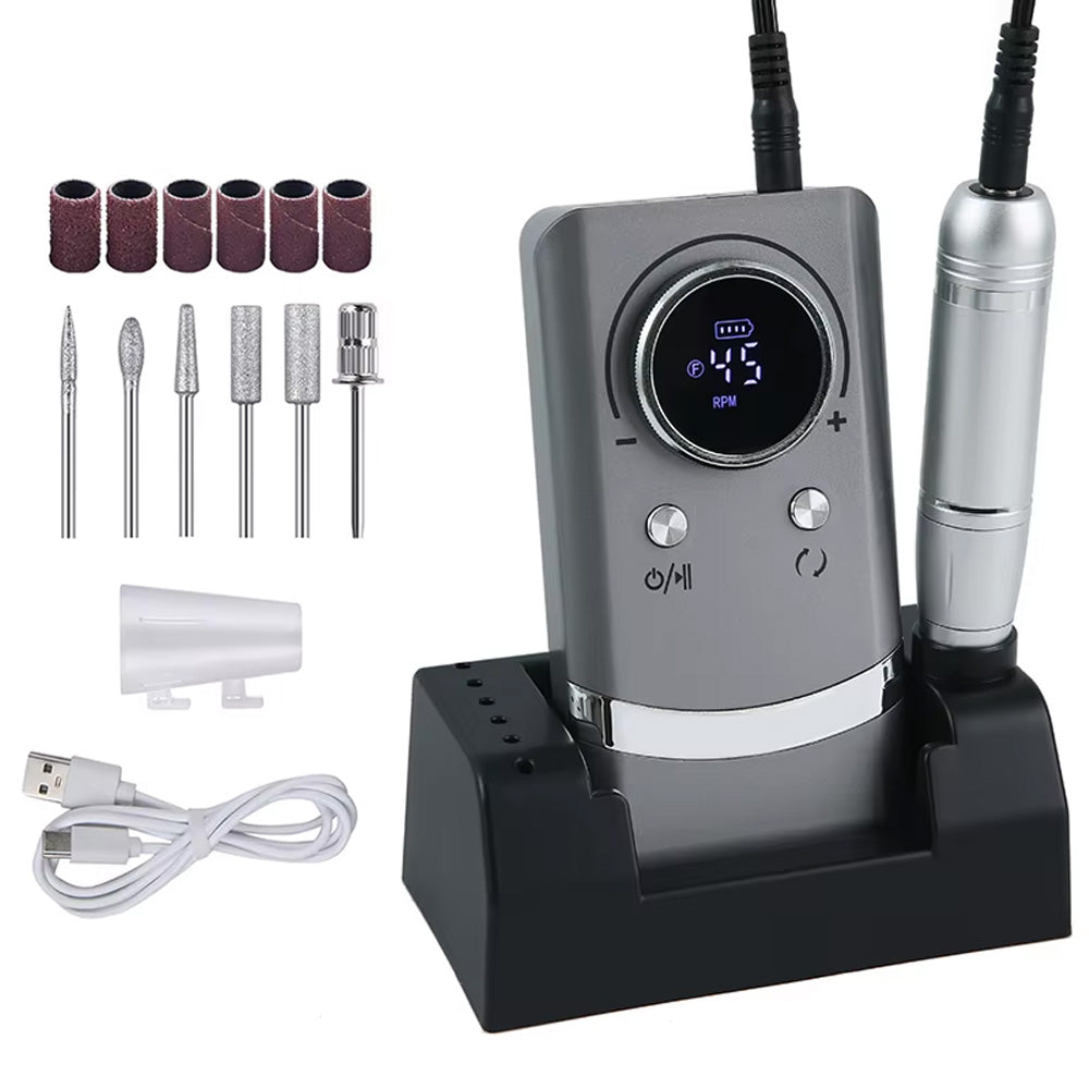 Ponceuse ongle sans fil professionnelle 45000 RPM sur socle-Nailona