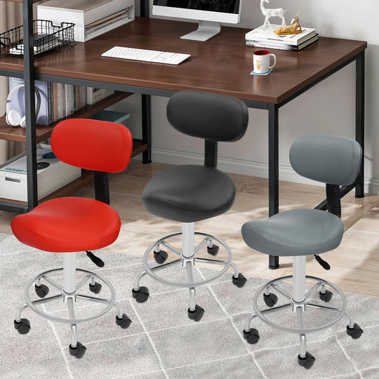 Chaise manucure noire pivotante avec dossier ergonomique