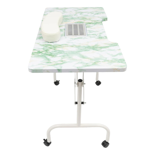 Table de manucure pliable aspirante vert marbre