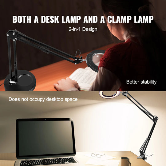 Lampe loupe esthétique LED avec bras articulé et éclairage