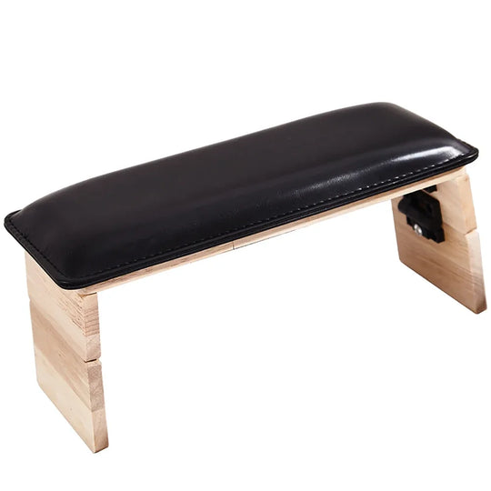 Repose main manucure noir pliable avec support en bois