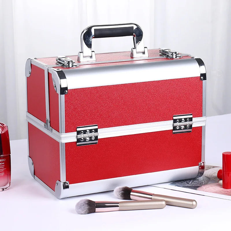 Valise esthétique professionnelle compacte rose corail