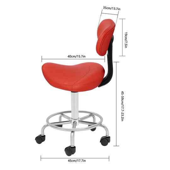 Chaise manucure noire pivotante avec dossier ergonomique