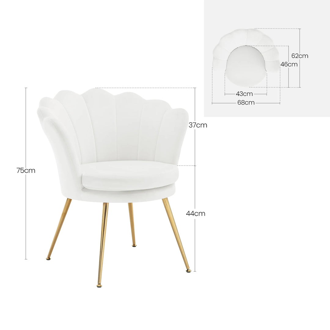 Chaise manucure coquillage blanc pour un style épuré