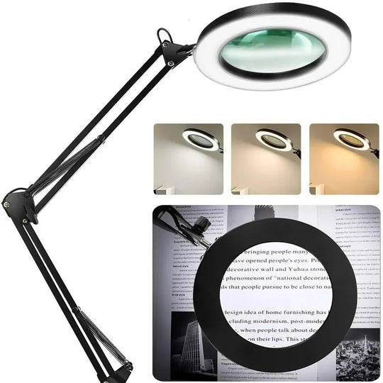 Lampe loupe esthétique 8X/10X avec bras ajustable et LED