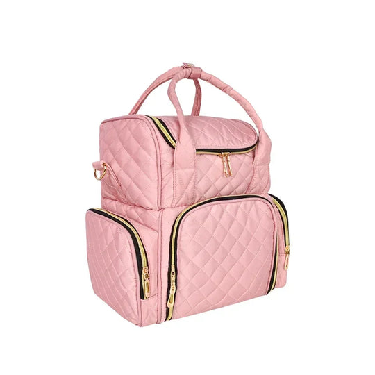 Sac pour 48 vernis rose pastel avec design matelassé élégant