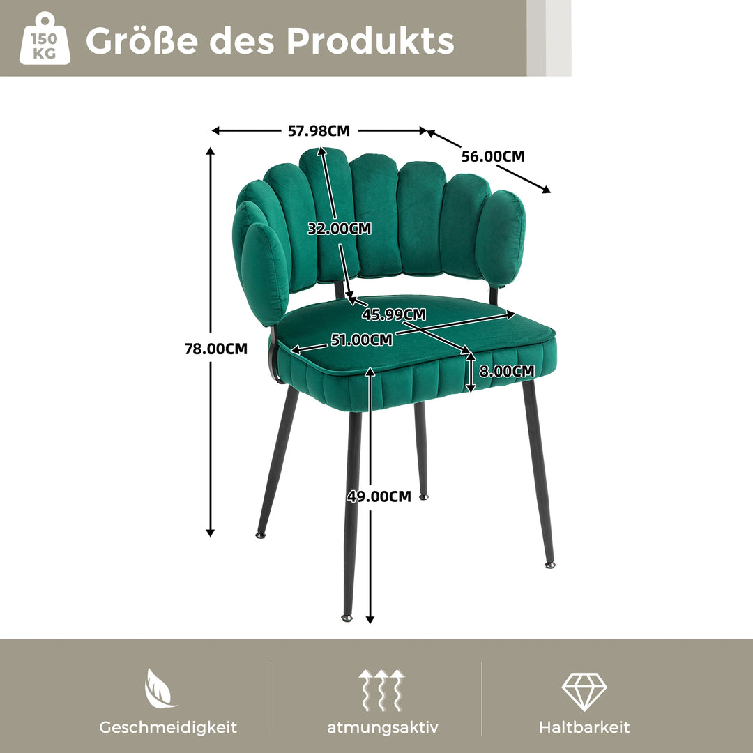 Chaise manucure verte coquillage avec design premium