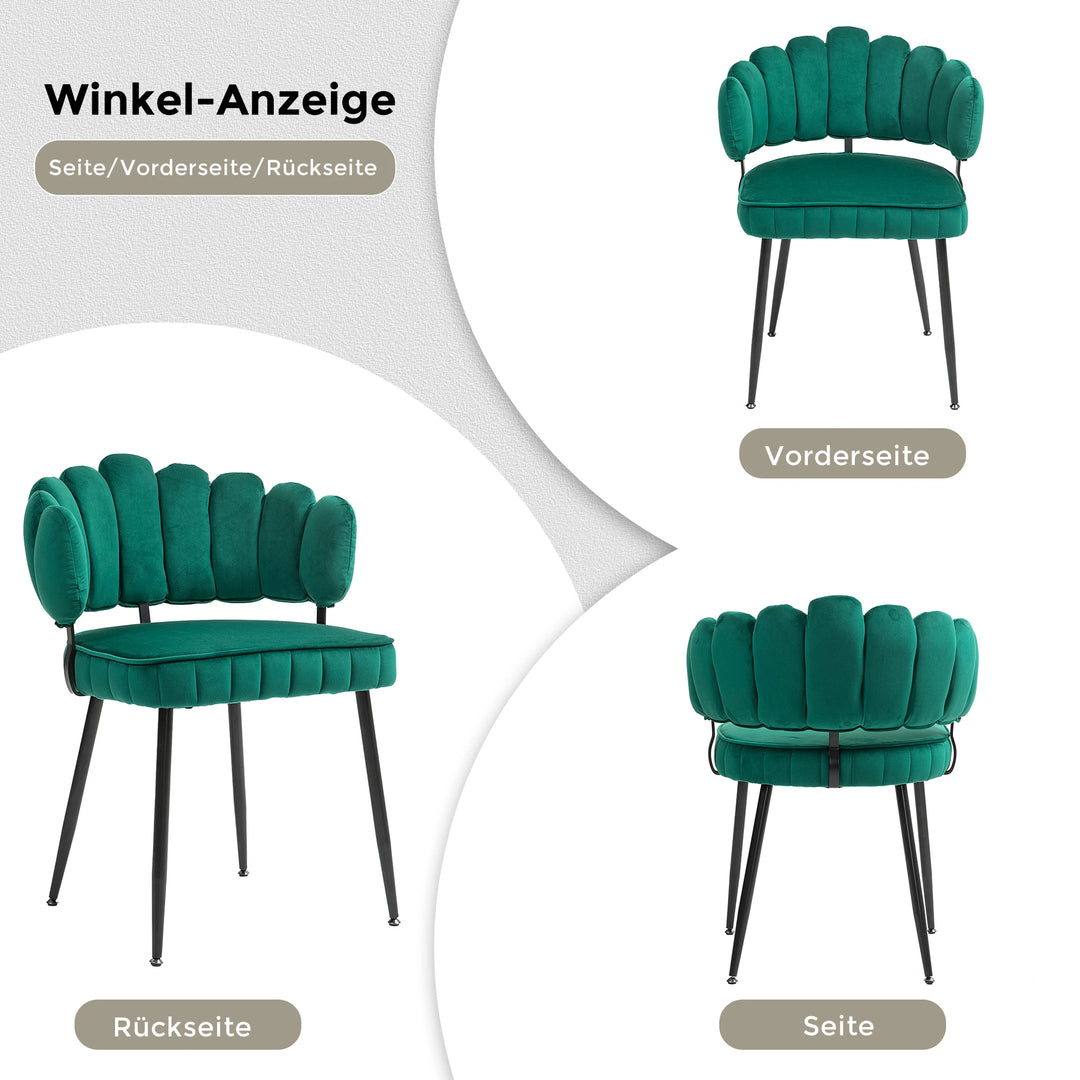 Chaise manucure verte coquillage avec design premium