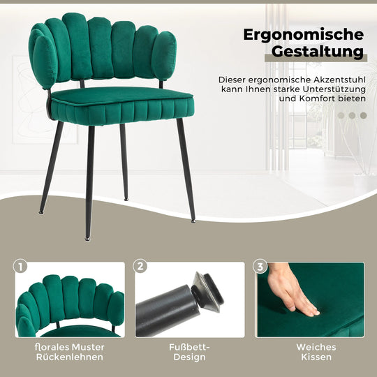 Chaise manucure verte coquillage avec design premium