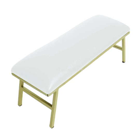 Repose main manucure blanc avec socle en bois