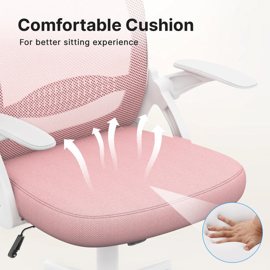 Chaise manucure ergonomique rose avec support lombaire