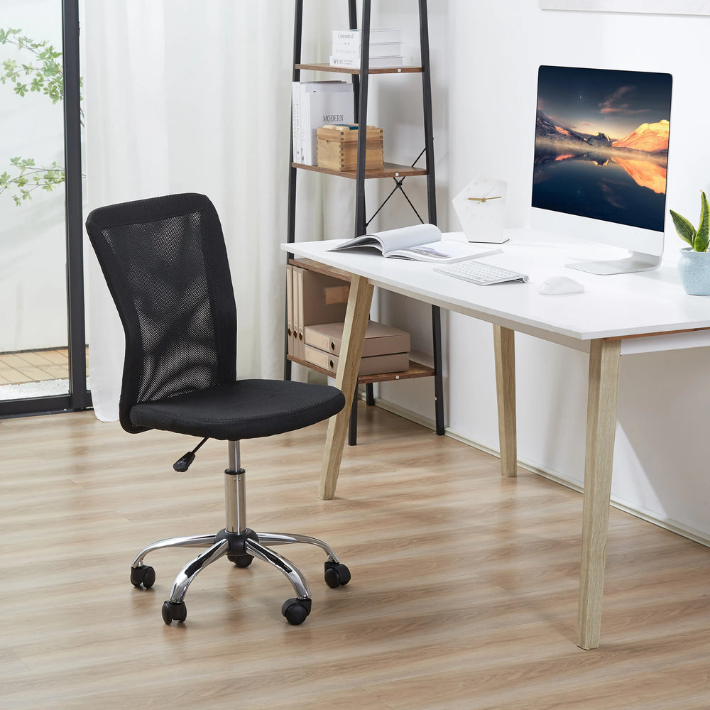 Chaise de bureau en maille noire avec dossier respirant