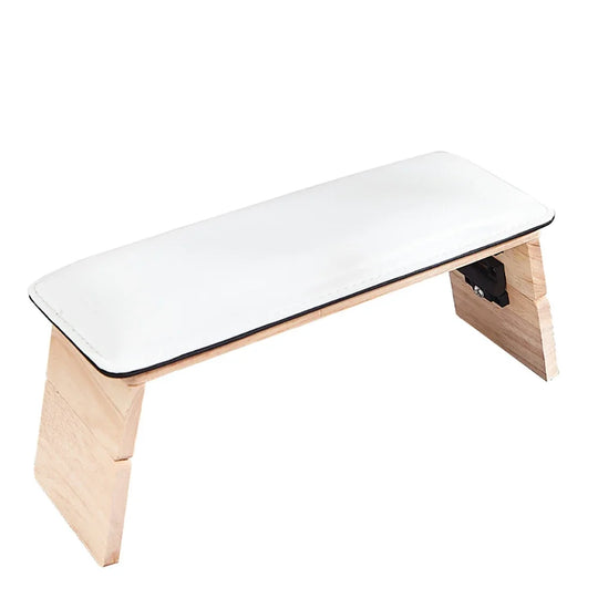 Repose main manucure blanc pliable avec support en bois