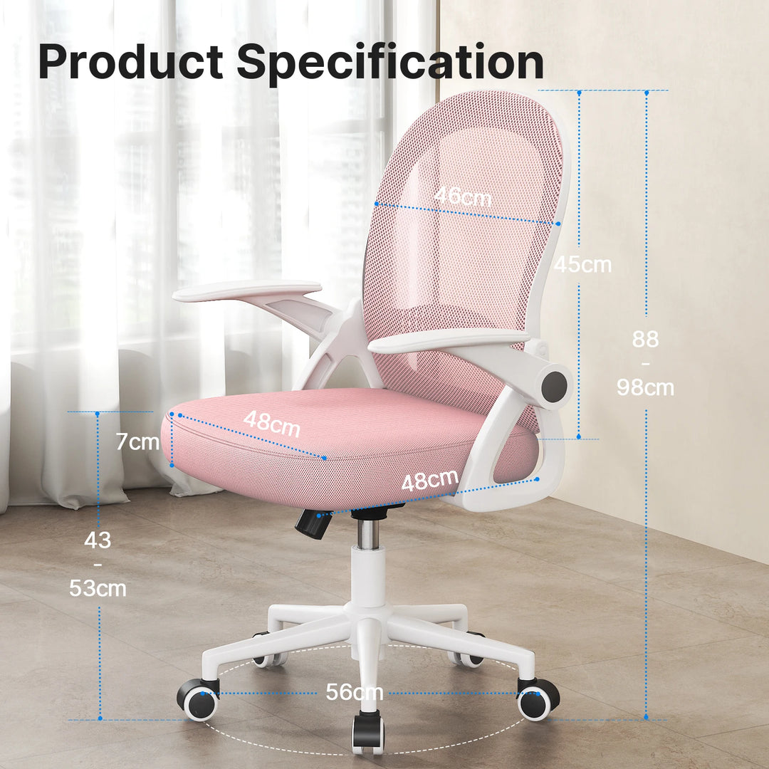 Chaise manucure ergonomique rose avec support lombaire