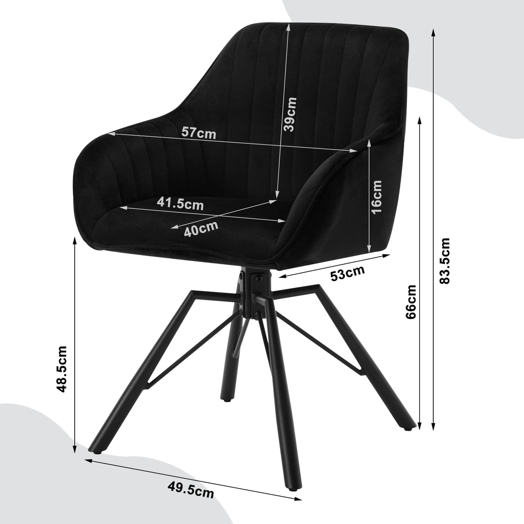 Lot de 2 chaises manucure noires au design professionnel