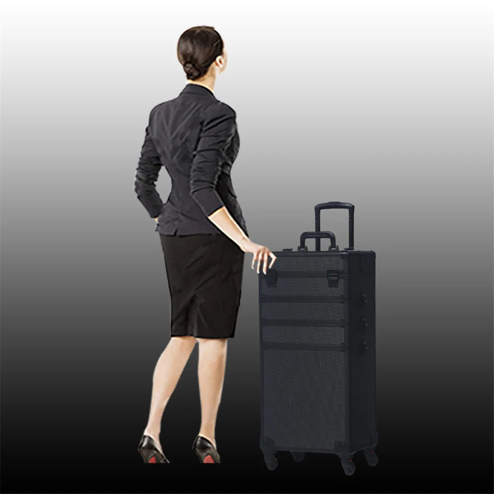 Valise professionnelle à roulettes grande capacité full black