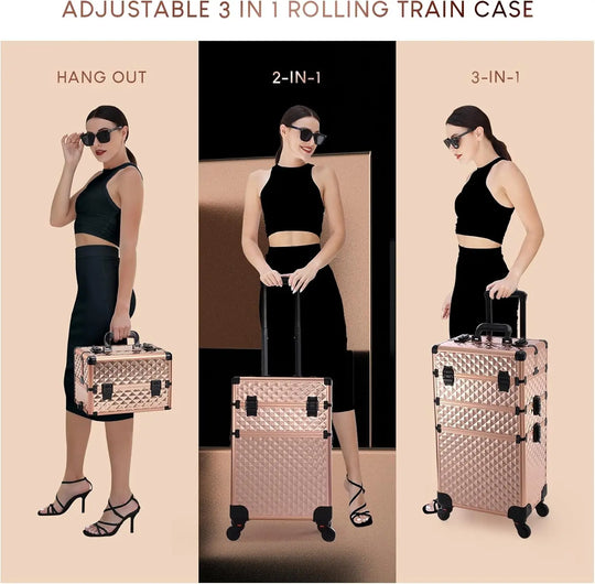 Valise manucure 3 en 1 rose gold pour les professionnels