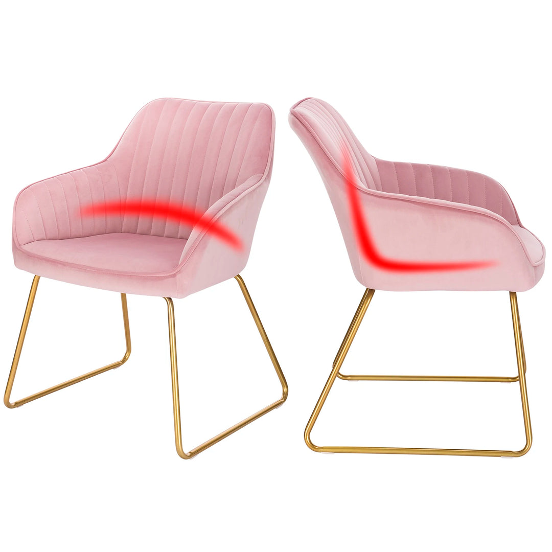 Lot de 2 chaises manucure vert velours au style raffiné