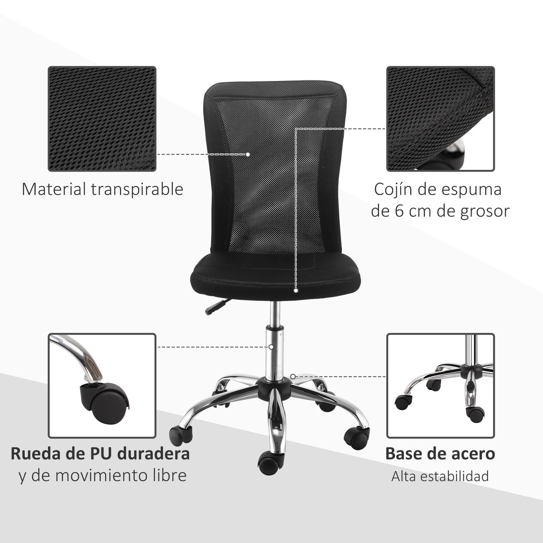 Chaise de bureau en maille noire avec dossier respirant