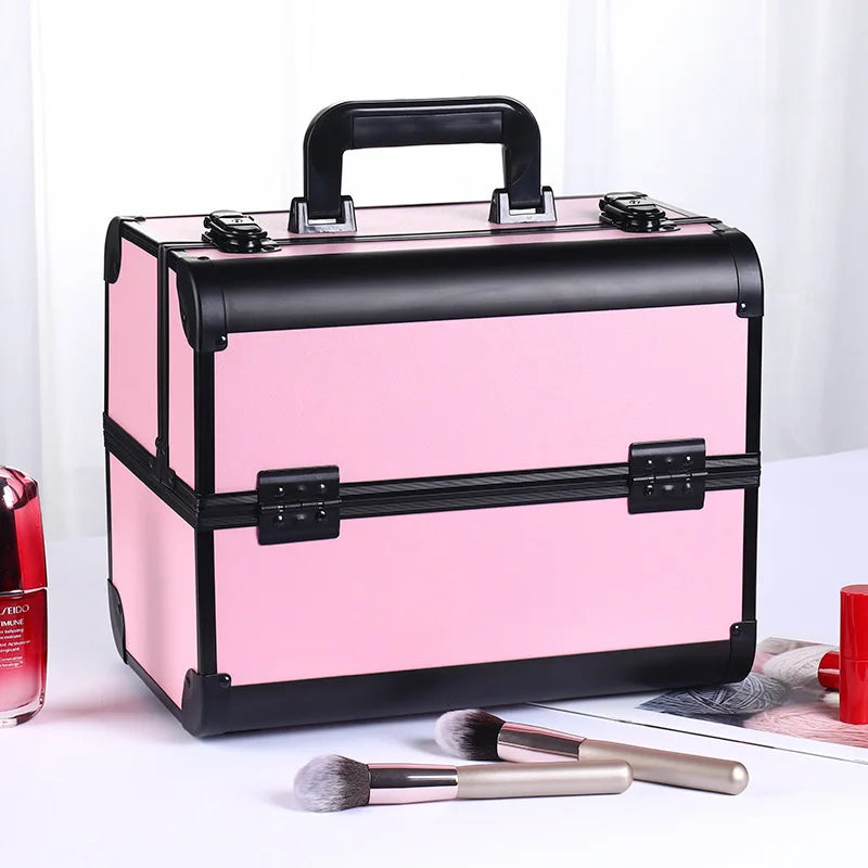 Valise esthétique professionnelle compacte rose corail