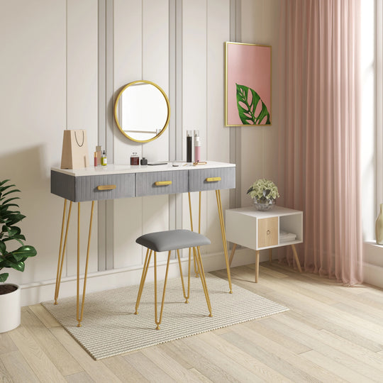 Table manucure professionnelle rose avec tabouret