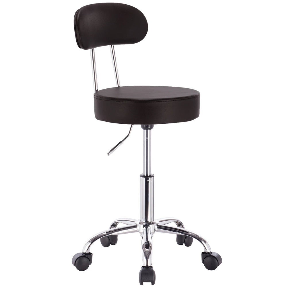 Tabouret manucure noir réglable avec assise rembourrée