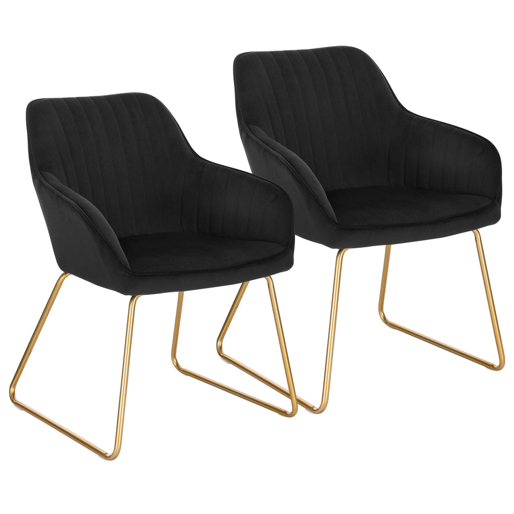 Lot de 2 chaises manucure gris foncé avec pieds noirs