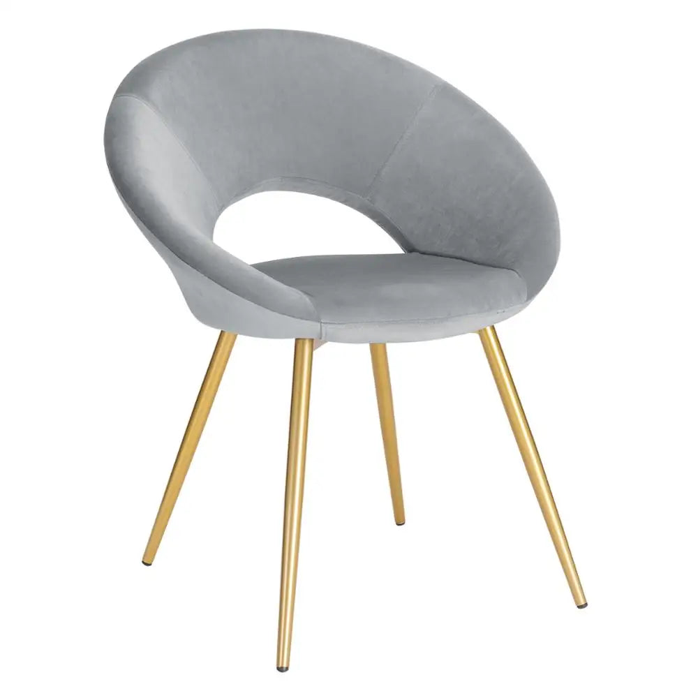 Chaise noire moderne en velours avec structure dorée