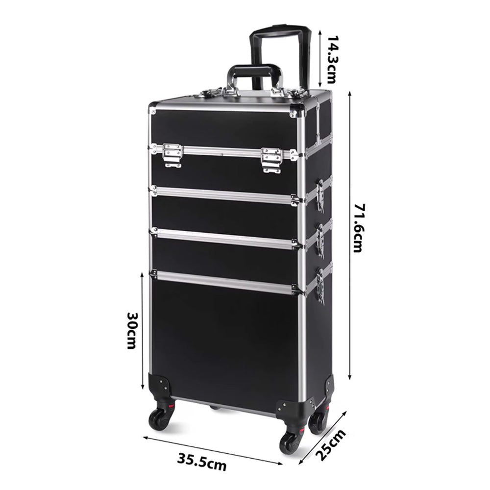 Valise esthétique noire à roulettes grande capacité pro-Nailona