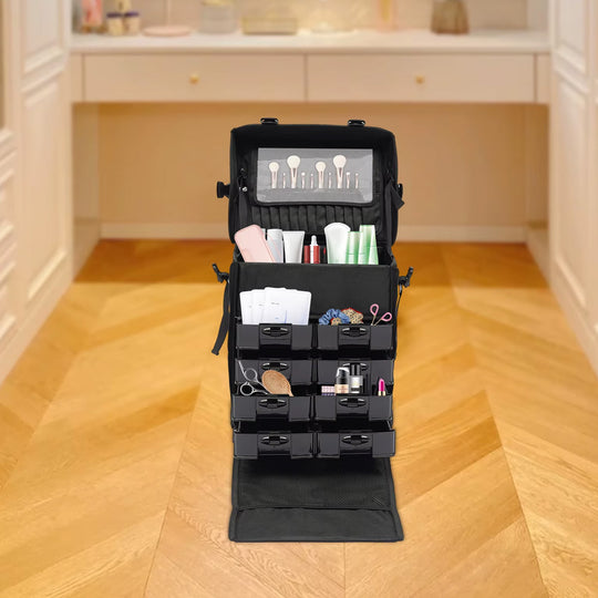 Valise esthétique souple à roulettes avec tiroirs intégrés-Nailona