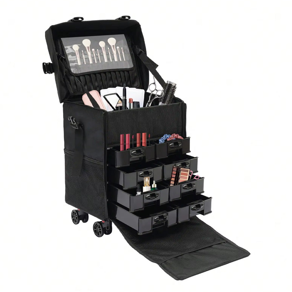 Valise esthétique souple à roulettes avec tiroirs intégrés-Nailona