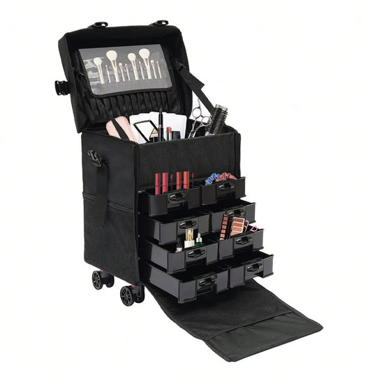 Valise esthétique souple à roulettes avec tiroirs intégrés-Nailona