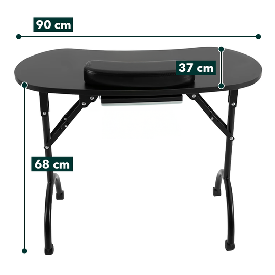 Dimensions et taille de la table manucure pliable débutant