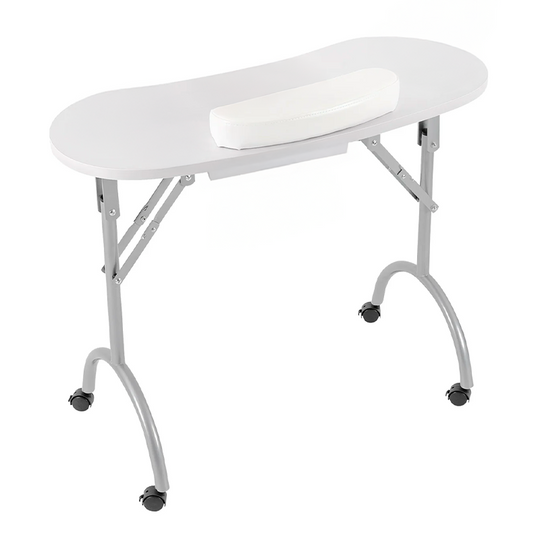 Table manucure pliable débutant avec rangement blanche