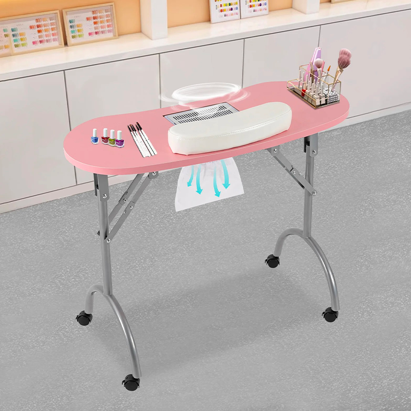 La table manucure rose est dans un décor